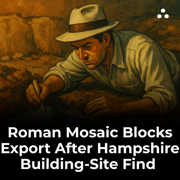 What type of Roman artefact found in Hampshire faces an export ban?