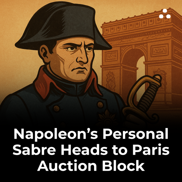 Which historical figure commissioned the sabre up for auction in May 2025?