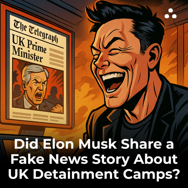 Who possibly shared a fake news story about UK detainment camps?